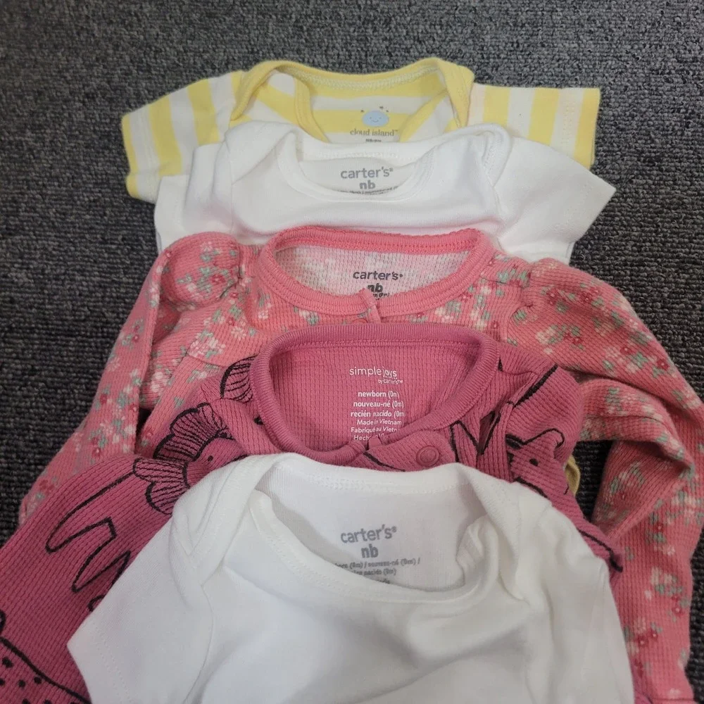 Mixed Brands Lot of 21 Size NB Clothing Bundle Bodysuits Pants 10 Pairs of Socks